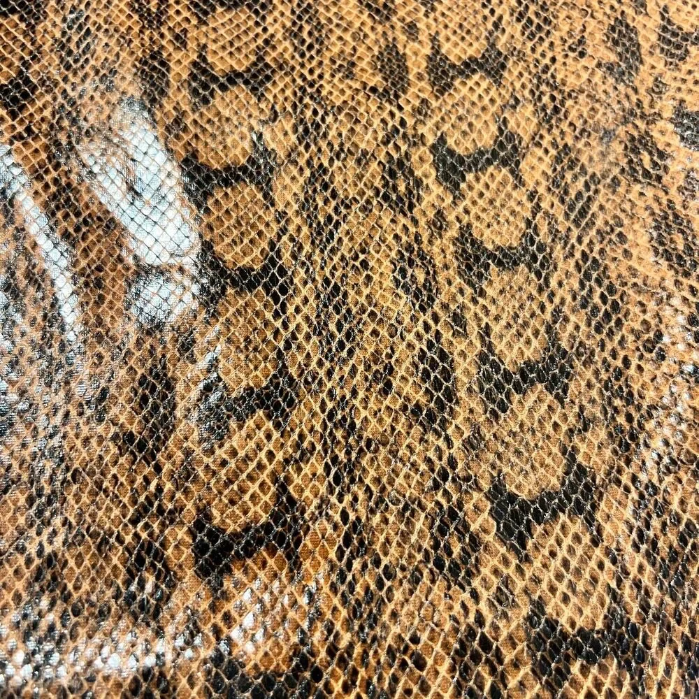 Express Sz 4 Faux Snakeskin Leather Pencil Straight Skirt Brown Black Side Slit